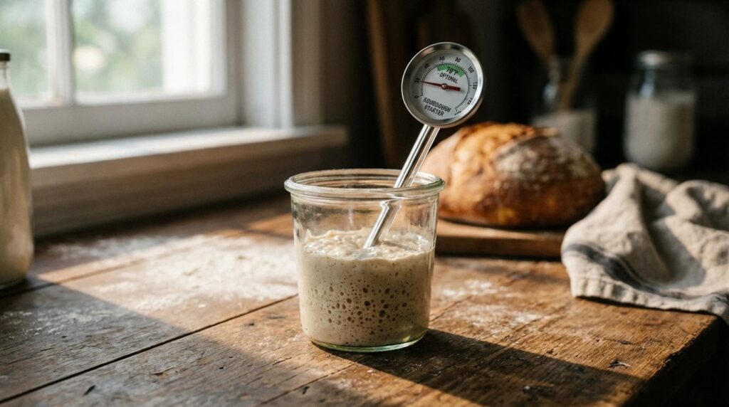 Master Sourdough Starter Temperature Control - Sourdough starter thermometer visual guide for Master Sourdough Starter Temper